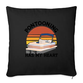 Ponton Pontonierboot Geschenk - Sofakissenbezug 45 x 45 cm - Schwarz - Vorne