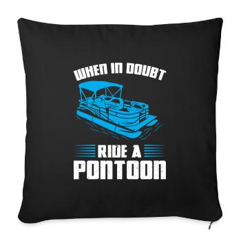Ponton Pontonierboot Geschenk - Sofakissenbezug 45 x 45 cm - Schwarz - Vorne