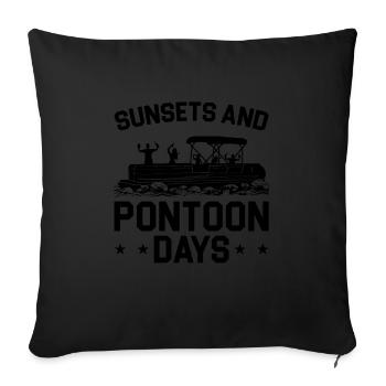 Ponton Pontonierboot Geschenk - Sofakissenbezug 45 x 45 cm - Schwarz - Vorne