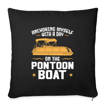 Ponton Pontonierboot Geschenk - Sofakissenbezug 45 x 45 cm - Schwarz - Vorne
