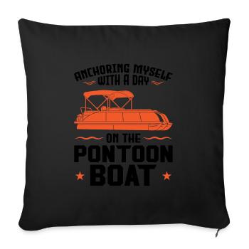 Ponton Pontonierboot Geschenk - Sofakissenbezug 45 x 45 cm - Schwarz - Vorne