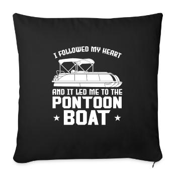 Ponton Pontonierboot Geschenk - Sofakissenbezug 45 x 45 cm - Schwarz - Vorne