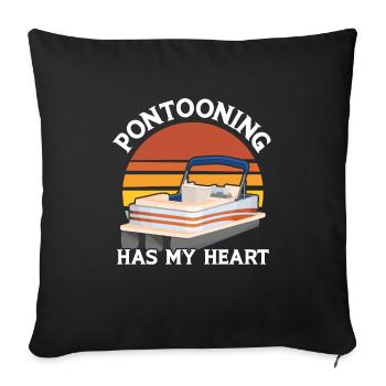 Ponton Pontonierboot Geschenk - Sofakissenbezug 45 x 45 cm - Schwarz - Vorne