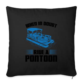 Ponton Pontonierboot Geschenk - Sofakissenbezug 45 x 45 cm - Schwarz - Vorne