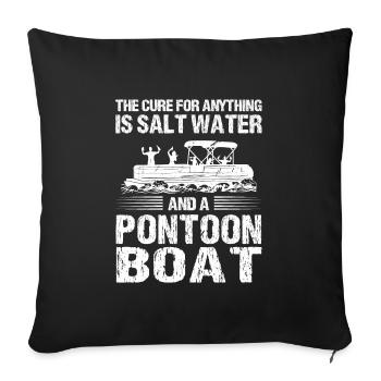 Ponton Pontonierboot Geschenk - Sofakissenbezug 45 x 45 cm - Schwarz - Vorne