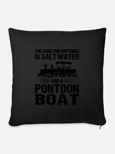 Ponton Pontonierboot Geschenk - Sofakissenbezug 45 x 45 cm - Schwarz