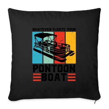 Ponton Pontonierboot Geschenk - Sofakissenbezug 45 x 45 cm - Schwarz - Vorne