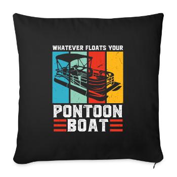 Ponton Pontonierboot Geschenk - Sofakissenbezug 45 x 45 cm - Schwarz - Vorne