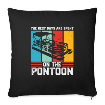 Ponton Pontonierboot Geschenk - Sofakissenbezug 45 x 45 cm - Schwarz - Vorne