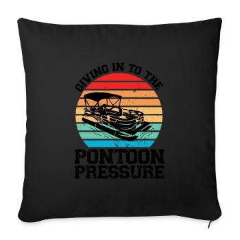 Ponton Pontonierboot Geschenk - Sofakissenbezug 45 x 45 cm - Schwarz - Vorne
