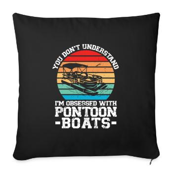 Ponton Pontonierboot Geschenk - Sofakissenbezug 45 x 45 cm - Schwarz - Vorne