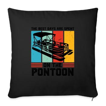 Ponton Pontonierboot Geschenk - Sofakissenbezug 45 x 45 cm - Schwarz - Vorne