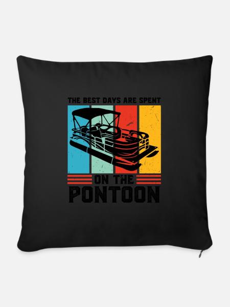 Ponton Pontonierboot Geschenk - Sofakissenbezug 45 x 45 cm - Schwarz