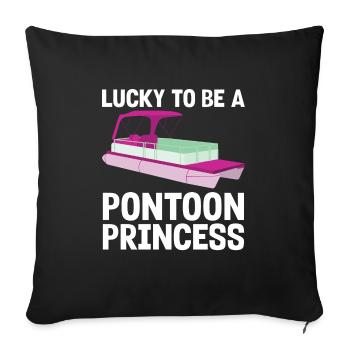 Ponton Pontonierboot Geschenk - Sofakissenbezug 45 x 45 cm - Schwarz - Vorne