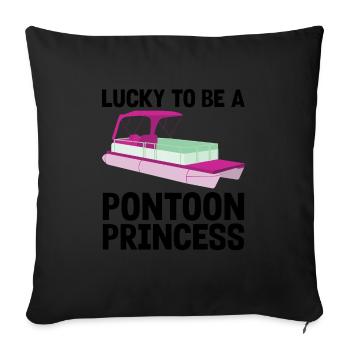 Ponton Pontonierboot Geschenk - Sofakissenbezug 45 x 45 cm - Schwarz - Vorne