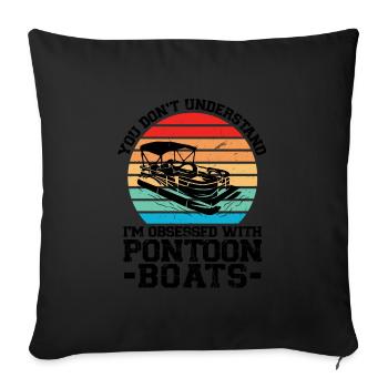 Ponton Pontonierboot Geschenk - Sofakissenbezug 45 x 45 cm - Schwarz - Vorne