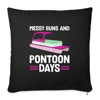 Ponton Pontonierboot Geschenk - Sofakissenbezug 45 x 45 cm - Schwarz - Vorne