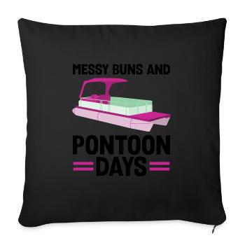 Ponton Pontonierboot Geschenk - Sofakissenbezug 45 x 45 cm - Schwarz - Vorne