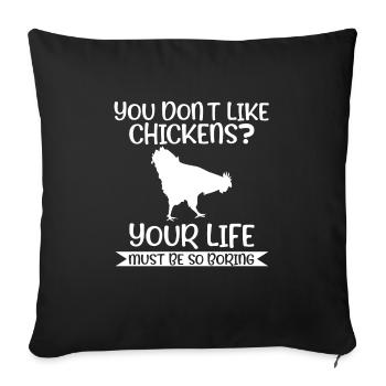 Hühnerhaltung Tierhaltung Geschenk - Sofakissenbezug 45 x 45 cm - Schwarz - Vorne