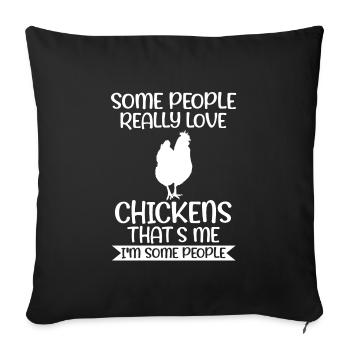 Hühnerhaltung Tierhaltung Geschenk - Sofakissenbezug 45 x 45 cm - Schwarz - Vorne