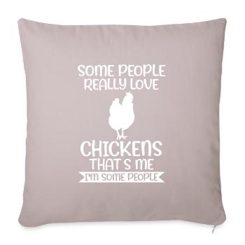 Hühnerhaltung Tierhaltung Geschenk - Sofakissenbezug 45 x 45 cm - helles Taupe - Vorne