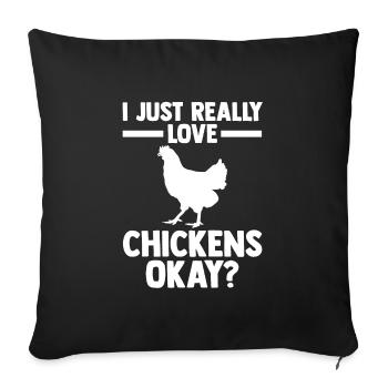 Hühnerhaltung Tierhaltung Geschenk - Sofakissenbezug 45 x 45 cm - Schwarz - Vorne