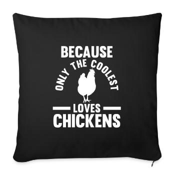 Hühnerhaltung Tierhaltung Geschenk - Sofakissenbezug 45 x 45 cm - Schwarz - Vorne