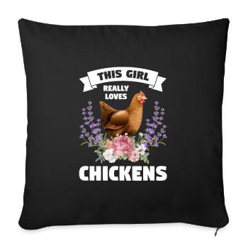 Hühnerhaltung Tierhaltung Geschenk - Sofakissenbezug 45 x 45 cm - Schwarz - Vorne