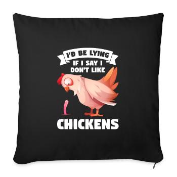 Hühnerhaltung Tierhaltung Geschenk - Sofakissenbezug 45 x 45 cm - Schwarz - Vorne
