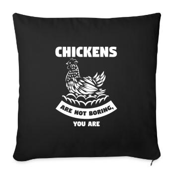 Hühnerhaltung Tierhaltung Geschenk - Sofakissenbezug 45 x 45 cm - Schwarz - Vorne