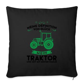 Traktor Trecker Trecker-Fahrer Geschenk - Sofakissenbezug 45 x 45 cm - Schwarz - Vorne