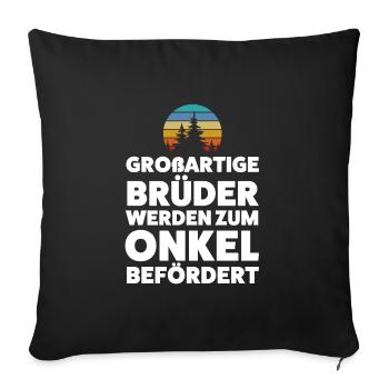 Onkel Familie Onkels Geschenk - Sofakissenbezug 45 x 45 cm - Schwarz - Vorne