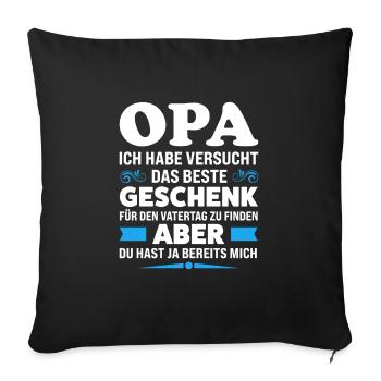 Opa Familie Großvater Geschenk - Sofakissenbezug 45 x 45 cm - Schwarz - Vorne