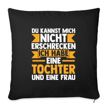 Papa Tochter Papa von Tochter Geschenk - Sofakissenbezug 45 x 45 cm - Schwarz - Vorne