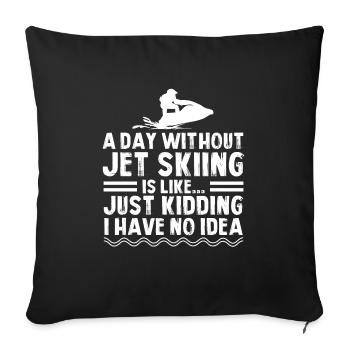 Jetski Jetskifahren Wintersport Geschenk - Sofakissenbezug 45 x 45 cm - Schwarz - Vorne