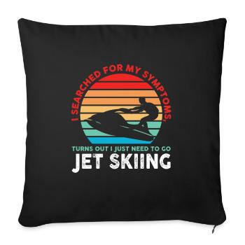 Jetski Jetskifahren Wintersport Geschenk - Sofakissenbezug 45 x 45 cm - Schwarz - Vorne