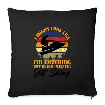 Jetski Jetskifahren Wintersport Geschenk - Sofakissenbezug 45 x 45 cm - Schwarz - Vorne