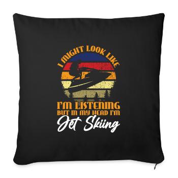 Jetski Jetskifahren Wintersport Geschenk - Sofakissenbezug 45 x 45 cm - Schwarz - Vorne