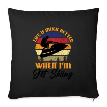 Jetski Jetskifahren Wintersport Geschenk - Sofakissenbezug 45 x 45 cm - Schwarz - Vorne
