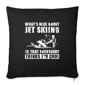 Jetski Jetskifahren Wintersport Geschenk - Sofakissenbezug 45 x 45 cm - Schwarz - Vorne