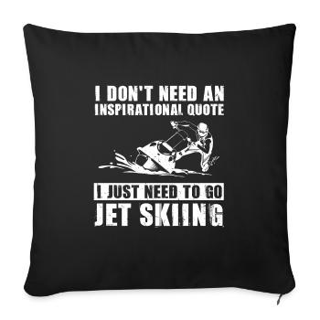 Jetski Jetskifahren Wintersport Geschenk - Sofakissenbezug 45 x 45 cm - Schwarz - Vorne