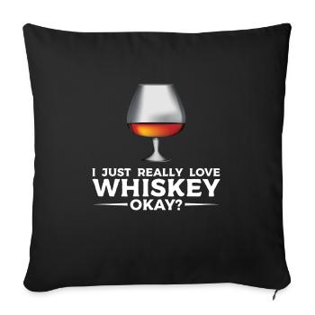 Whiskey trinken Whiskey trinken Whiskey Geschenk - Sofakissenbezug 45 x 45 cm - Schwarz - Vorne
