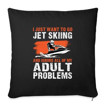 Jetski Jetskifahren Wintersport Geschenk - Sofakissenbezug 45 x 45 cm - Schwarz - Vorne