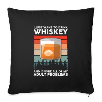 Whiskey trinken Whiskey trinken Whiskey Geschenk - Sofakissenbezug 45 x 45 cm - Schwarz - Vorne