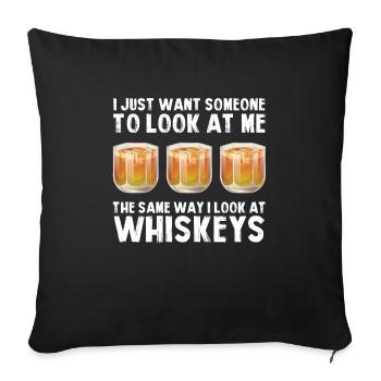 Whiskey trinken Whiskey trinken Whiskey Geschenk - Sofakissenbezug 45 x 45 cm - Schwarz - Vorne