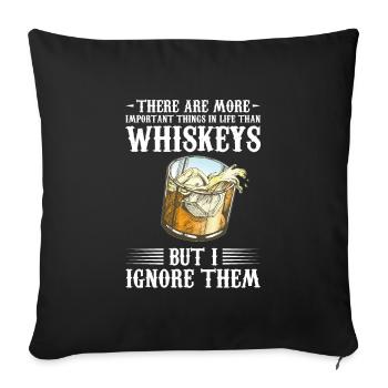 Whiskey trinken Whiskey trinken Whiskey Geschenk - Sofakissenbezug 45 x 45 cm - Schwarz - Vorne