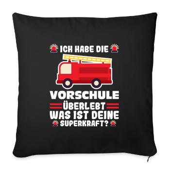 Vorschule Feuerwehr Vorschule Abschluss Geschenk - Sofakissenbezug 45 x 45 cm - Schwarz - Vorne