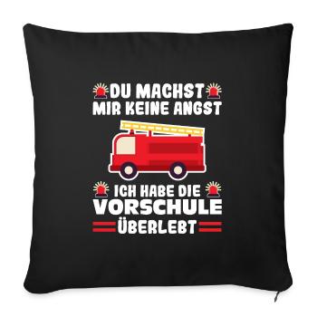 Vorschule Feuerwehr Vorschulkind Geschenk - Sofakissenbezug 45 x 45 cm - Schwarz - Vorne