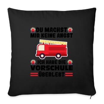 Vorschule Feuerwehr Vorschüler Geschenk - Sofakissenbezug 45 x 45 cm - Schwarz - Vorne
