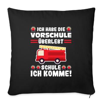 Vorschule Feuerwehr Vorschule Abschluss Geschenk - Sofakissenbezug 45 x 45 cm - Schwarz - Vorne